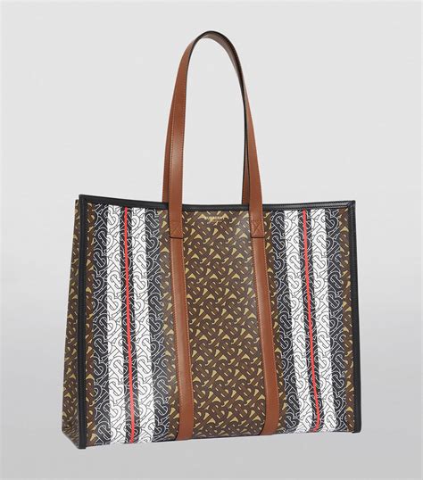 burberry monogram stripe tote bag